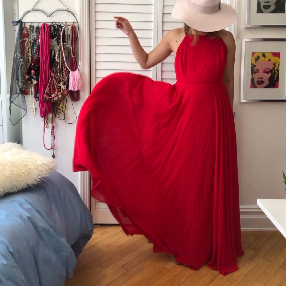 Lulus MYTHICAL KIND OF LOVE RED MAXI DRESS Size M